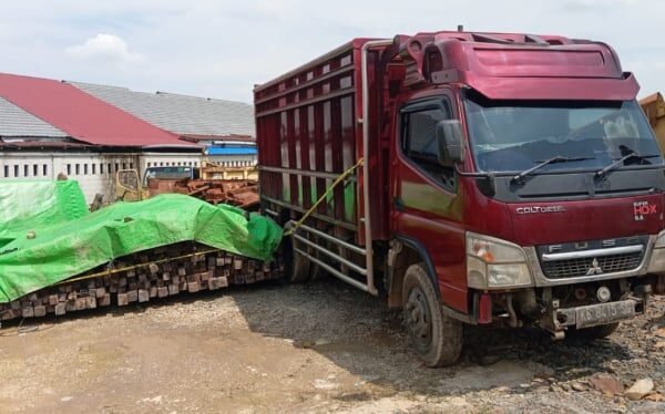 68188edc87ed3 polda kalbar amankan ribuan kayu belian atau kayu ulin siap