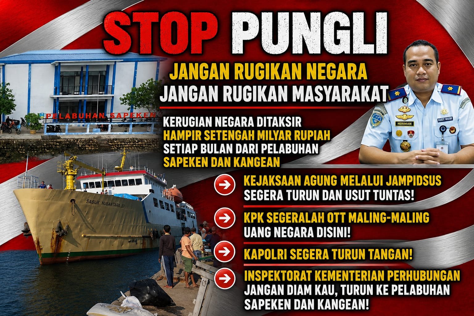 Diduga Rugikan Negara Hampir Setengah Milyar Rupiah per Bulan, Aktivis dan Tokoh Pemuda Desak APH Usut Dugaan Pungli di Pelabuhan Kangean dan Sapeken 1 WhatsApp Image 2026 07 06 at 1.21.02 PM