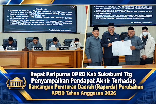 DPRD Kabupaten Sukabumi Gelar Rapat Paripurna, Bahas Perubahan APBD 2026 dan Persetujuan Bersama APBD 2027 2 Sukabumi DPRD Plenary Meeting News Banner